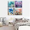 Paint By Numbers Flower Kit for Adults Beginners – 4 Pack Framed 8x8 Inch DIY Acrylic Paint by Numbers Canvas Set, Easy Floral Wall Art Painting Kit for Home Decor & Gift